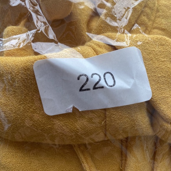 Free People Midi Wrap Dress Women Sz M Yellow Linen Cotton Blend Coastal - Picture 9 of 9